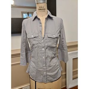 James Perse Slub Side Panel Button Front Shirt